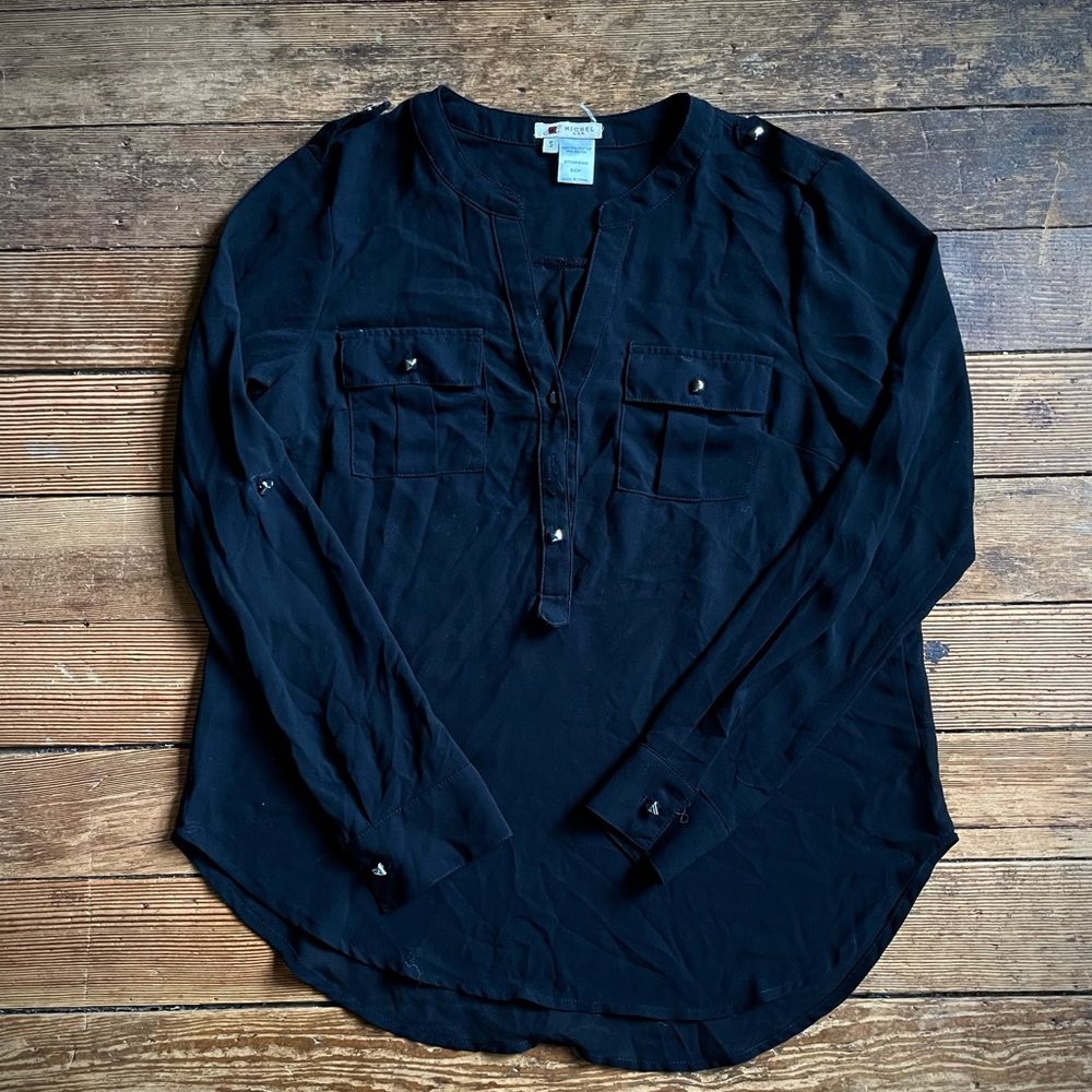 Michael USA Black Sheer Blouse